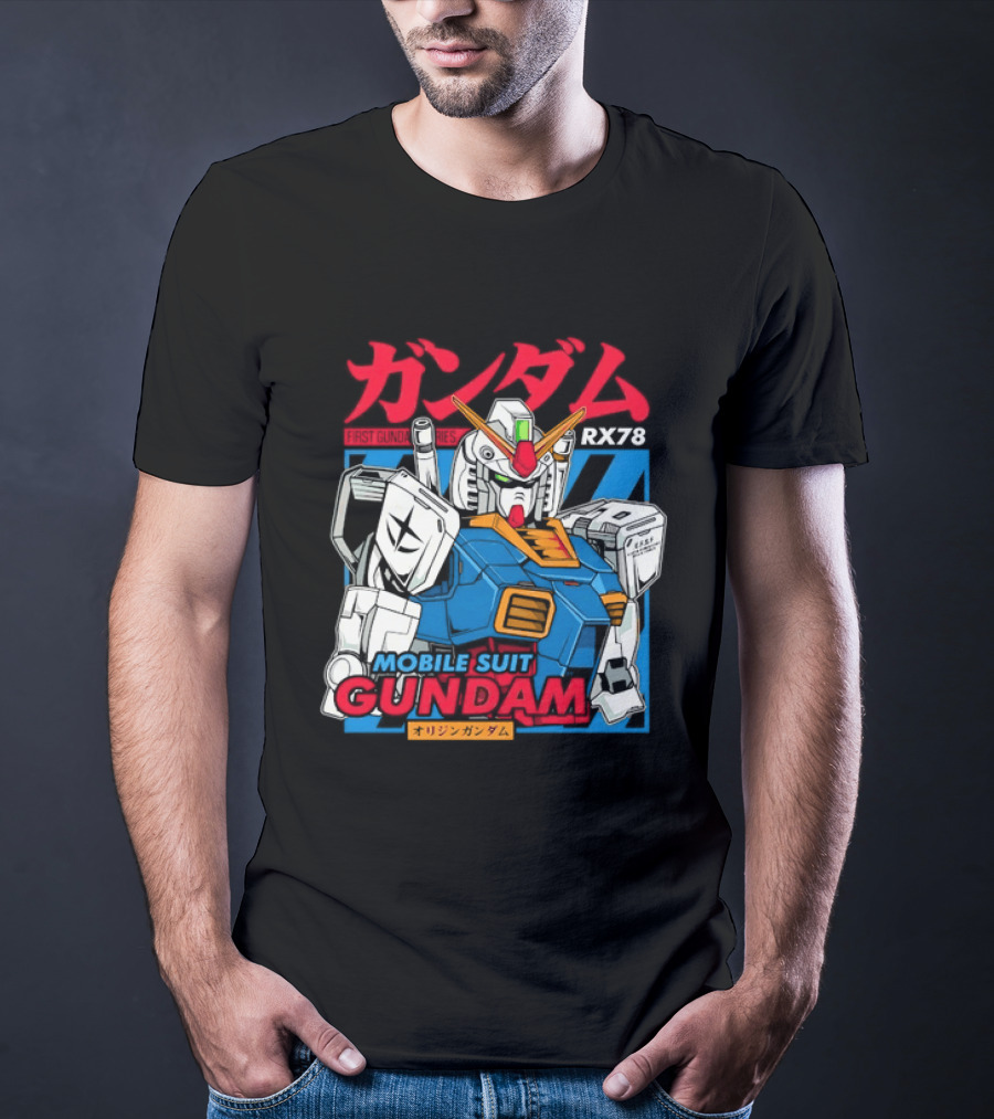 Mobile Suit Gundam RX 78 Iconic First Series Japanese Kanji T-Shirt