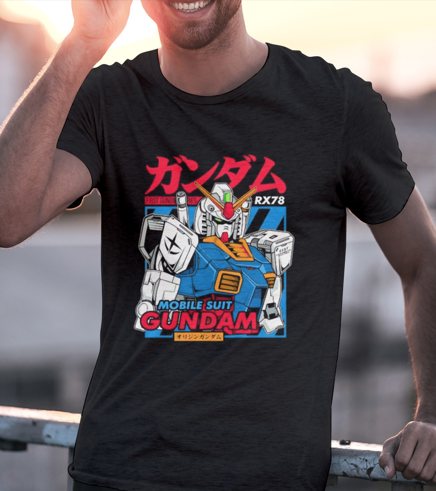 Mobile Suit Gundam RX 78 Iconic First Series Japanese Kanji T-Shirt