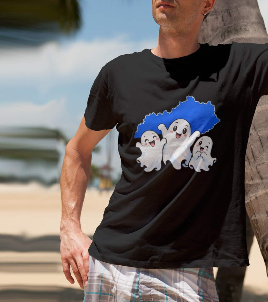 Ghosts And Kentucky State Map Halloween Fun T-Shirt
