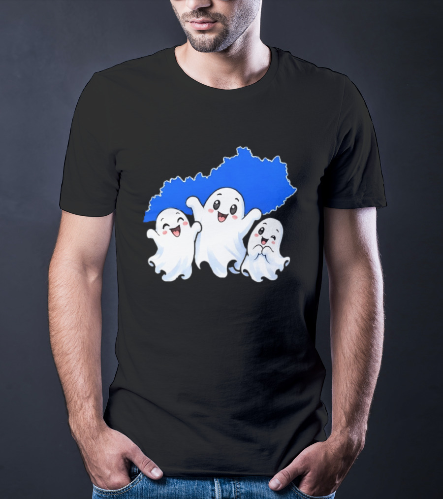 Ghosts And Kentucky State Map Halloween Fun T-Shirt