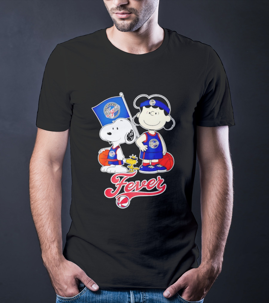 Peanuts Snoopy And Lucy Indiana Fever Basketball Team Fan Characters T-Shirt