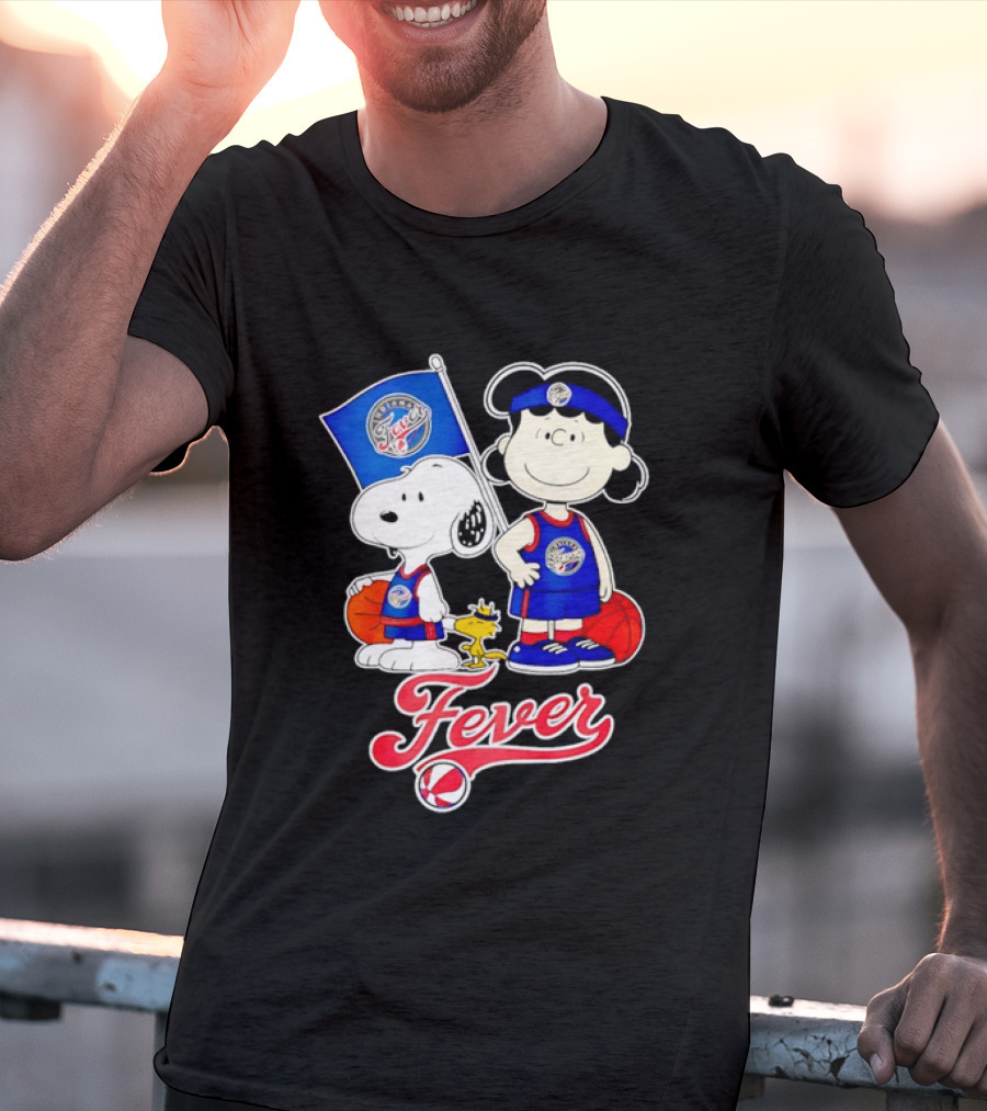 Peanuts Snoopy And Lucy Indiana Fever Basketball Team Fan Characters T-Shirt