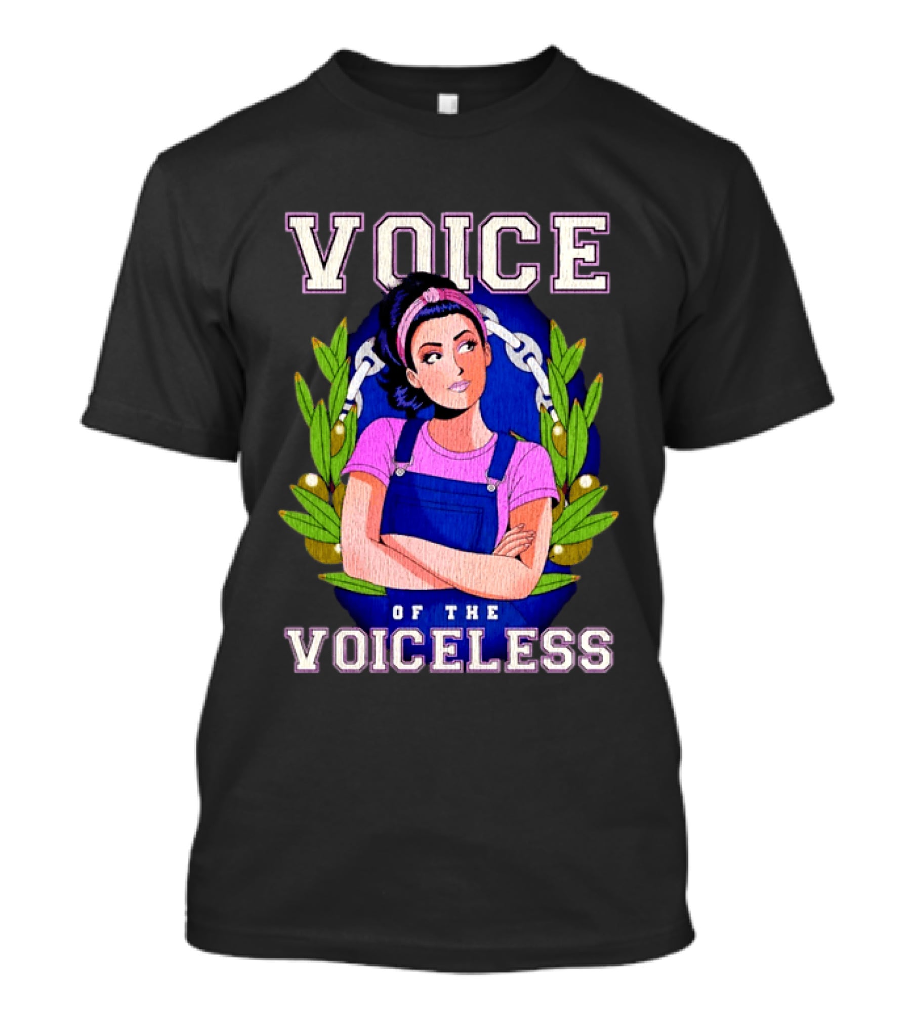 Voice Of The Voiceless Empowerment Women In Denim Chain And Laurel Wreath T-Shirt