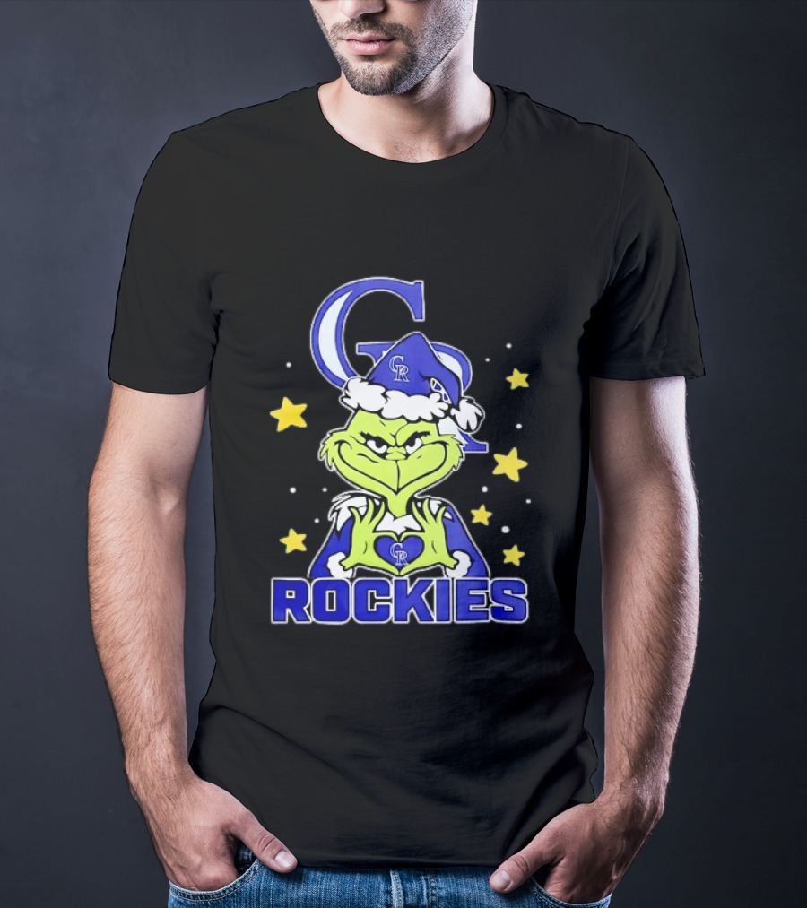 Grinch Colorado Rockies Christmas 2026 I Hate Everybody Except Rockies T-Shirt
