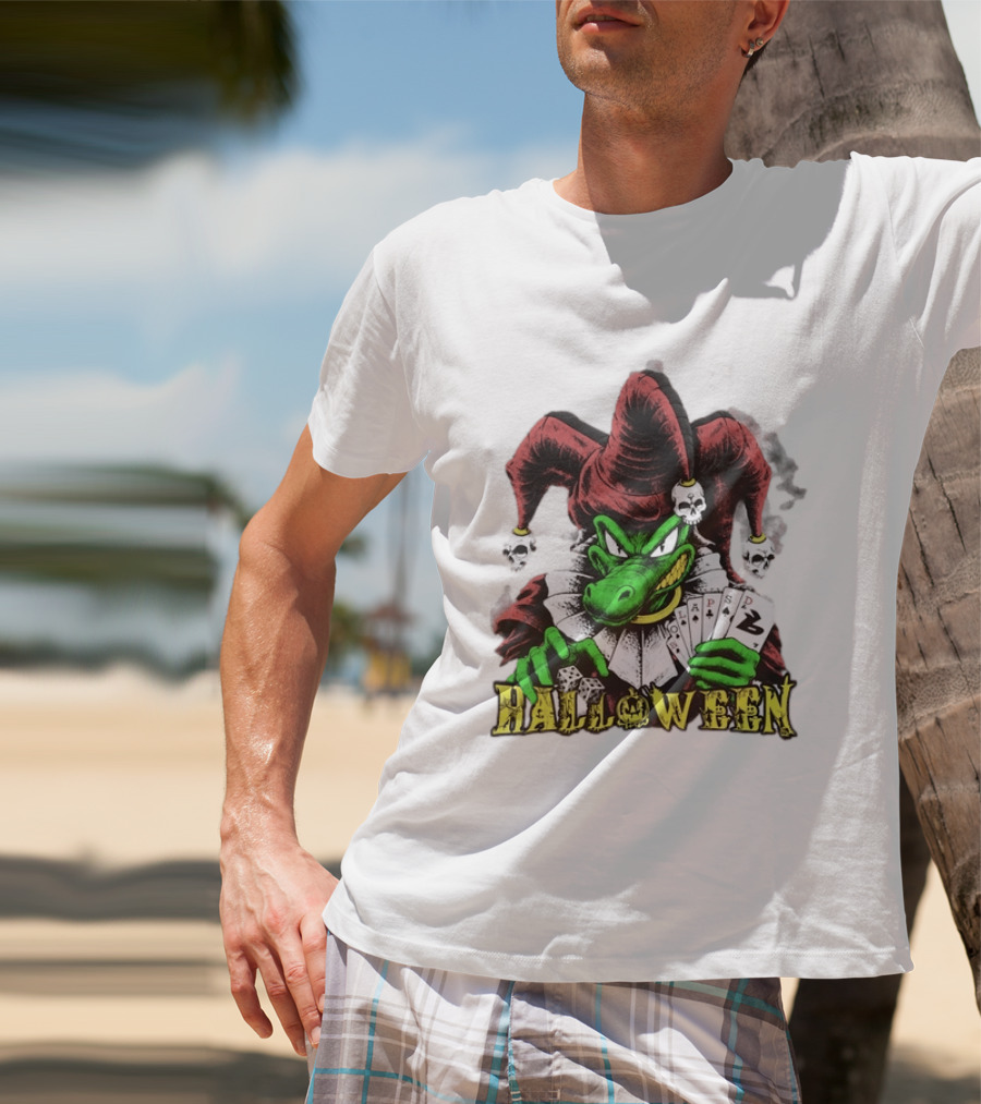 Halloween Joker Crocodile Dice Playing Cards Skulls T-Shirt