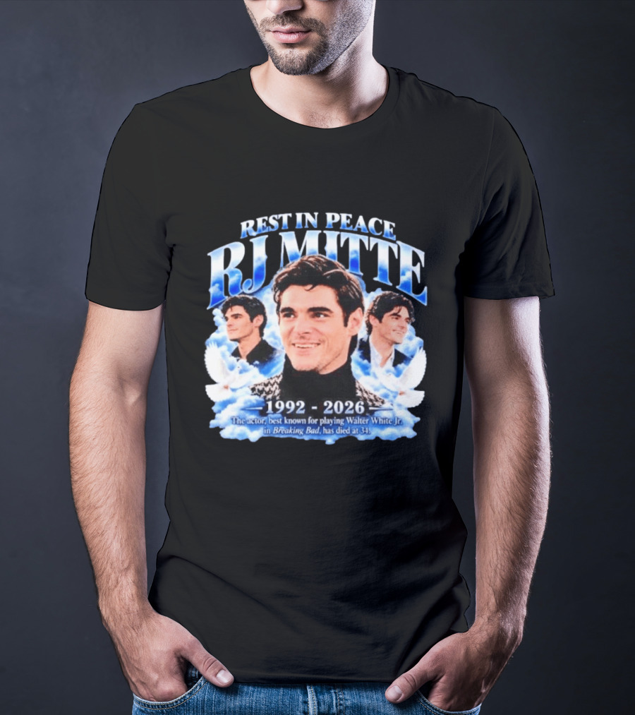 Rest In Peace RJ Mitte 1992 2026 Walter White Jr. Breaking Bad Actor T-Shirt