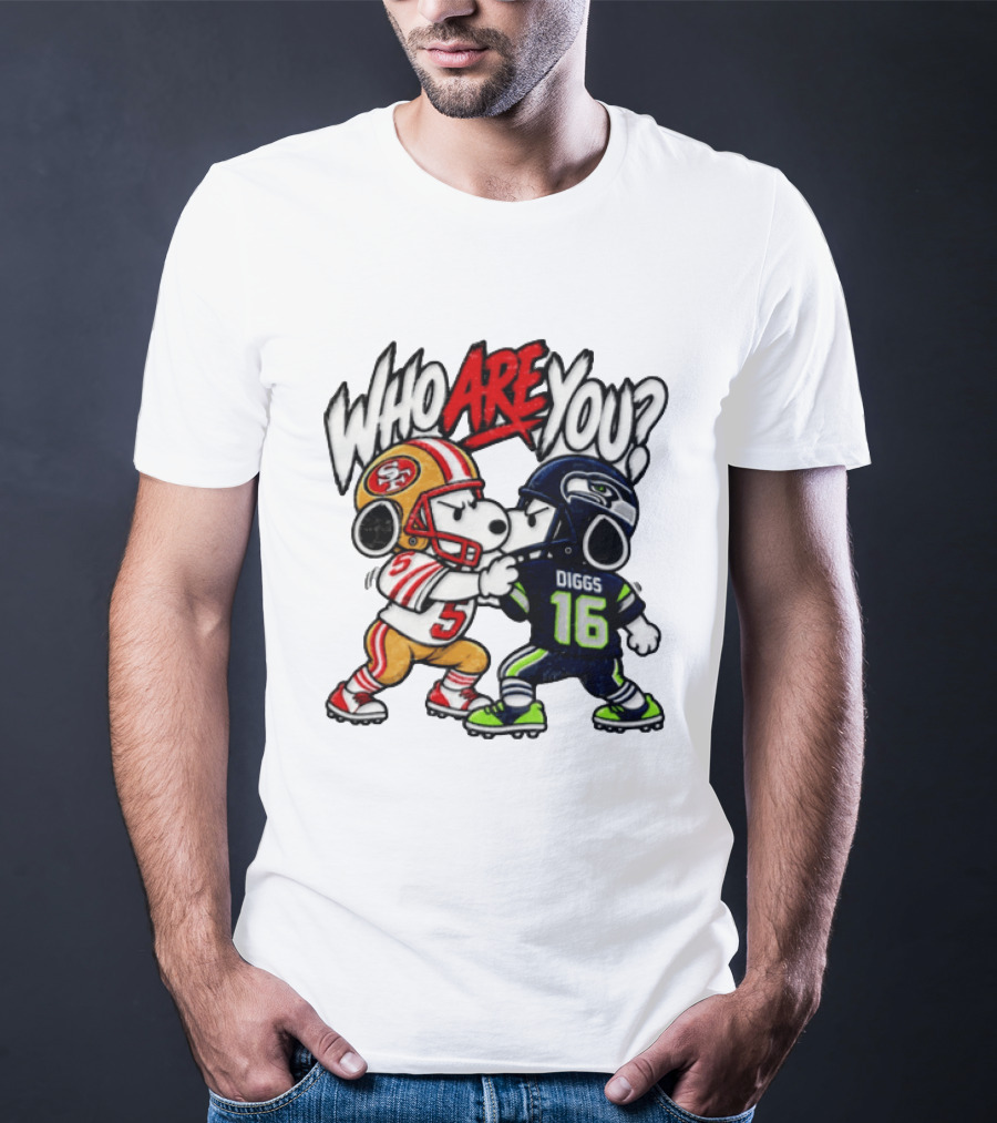 Who Are You Snoopy Version 49ers Vs Seahawks Diggs 16 T-Shirt