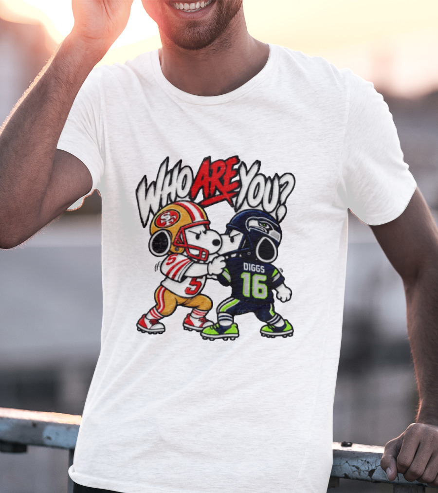 Who Are You Snoopy Version 49ers Vs Seahawks Diggs 16 T-Shirt