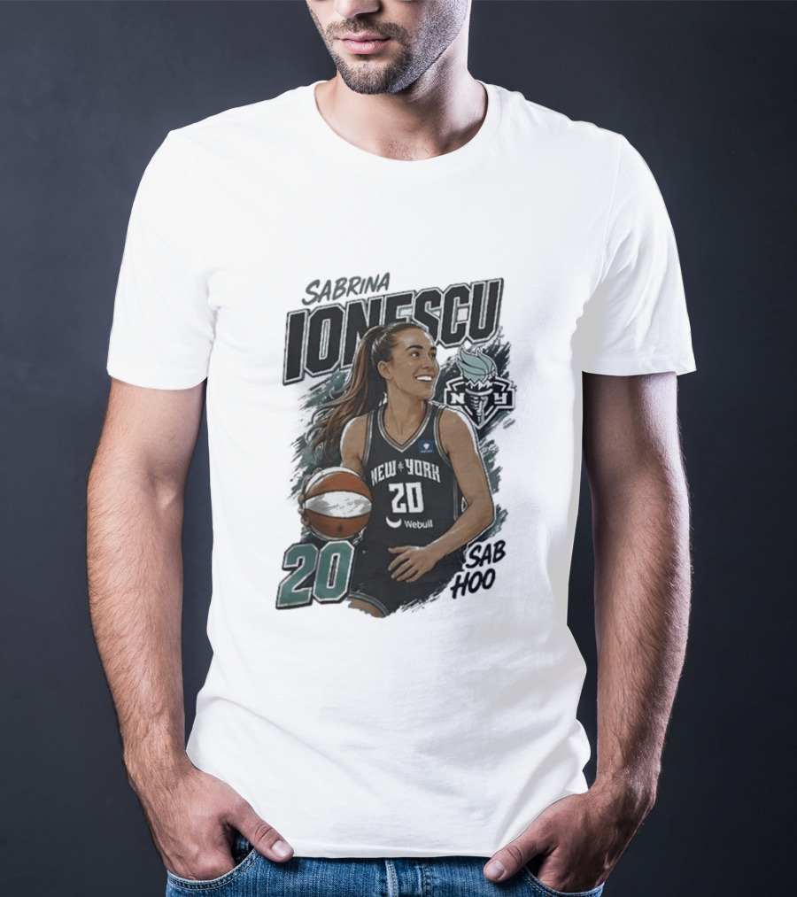 New York Liberty Sabrina Ionescu 2026 20 Sab Hoop T-Shirt
