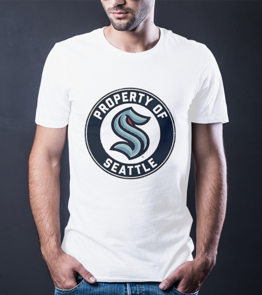 Property Of Seattle Kraken Distressed Circle T-Shirt