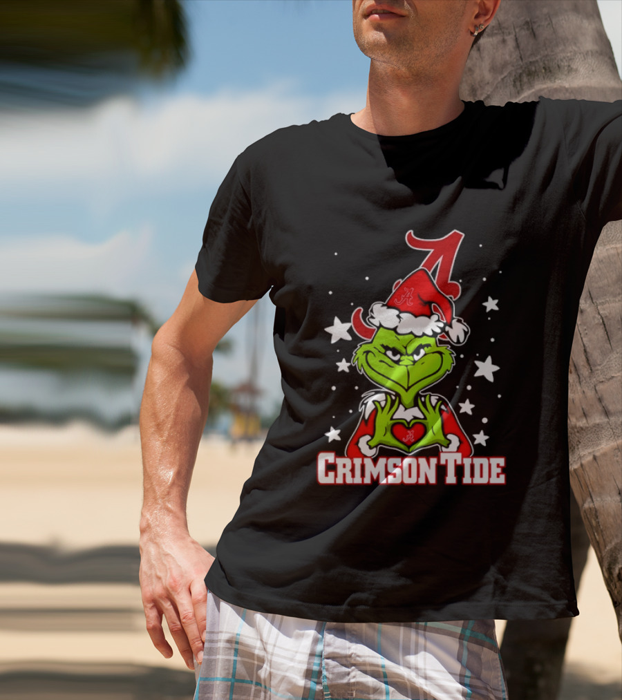 Alabama Crimson Tide Grinch Christmas Holiday T-Shirt
