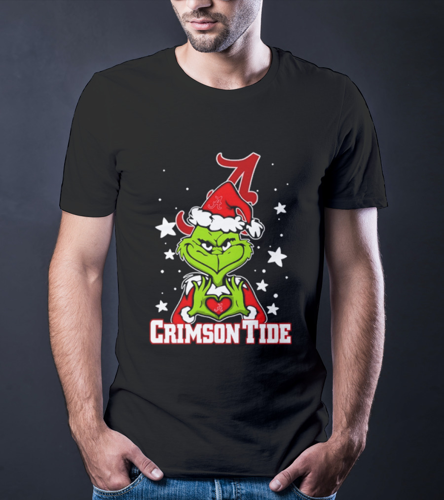 Alabama Crimson Tide Grinch Christmas Holiday T-Shirt
