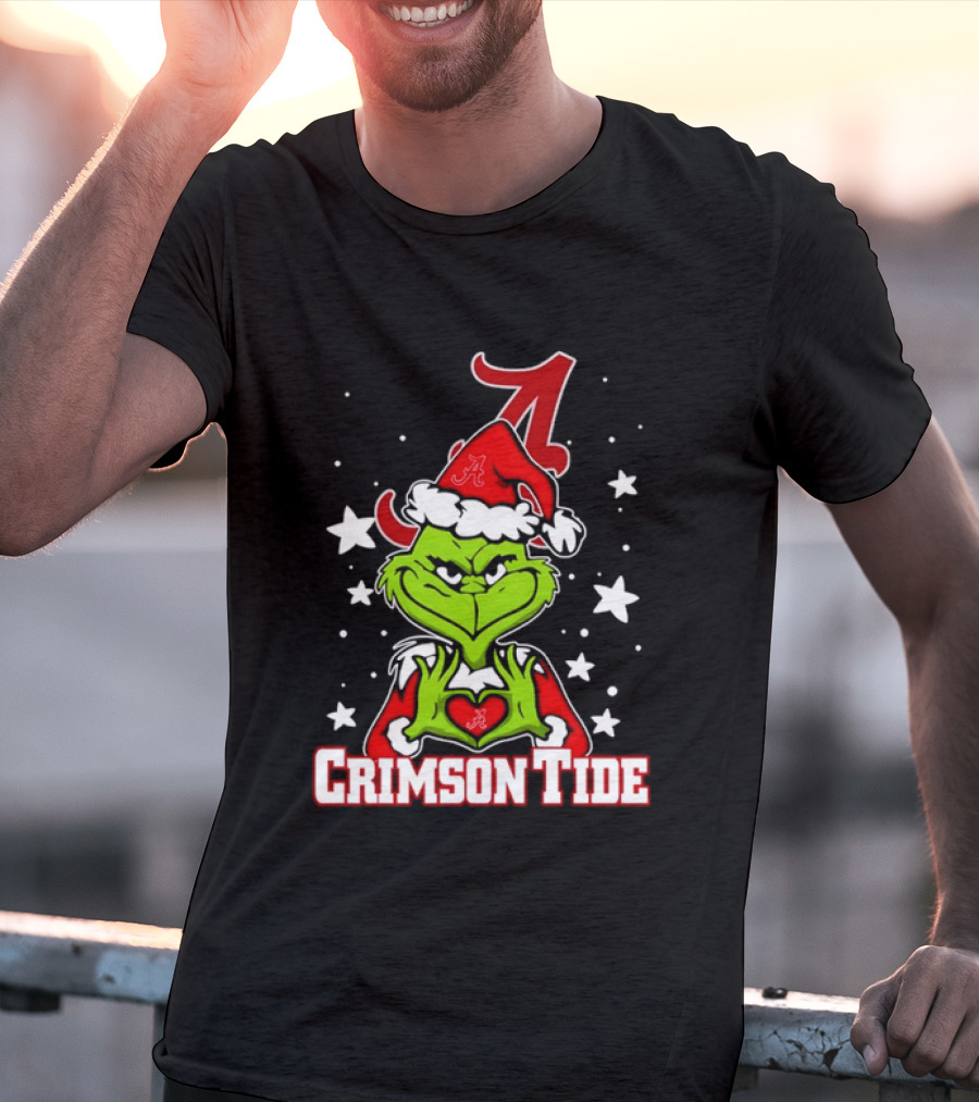 Alabama Crimson Tide Grinch Christmas Holiday T-Shirt