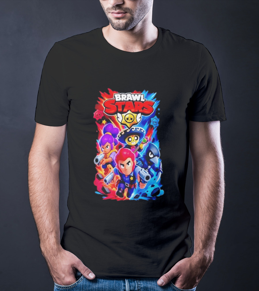 Brawl Stars Characters Action Group Gaming Showdown T-Shirt