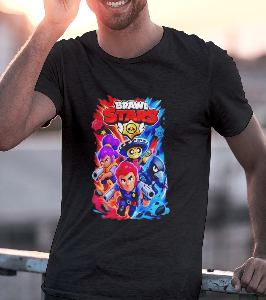 Brawl Stars Characters Action Group Gaming Showdown T-Shirt