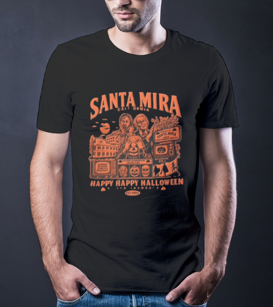 Santa Mira Dan O Herlihy Halloween III Silver Shamrock Happy Happy Halloween T-Shirt