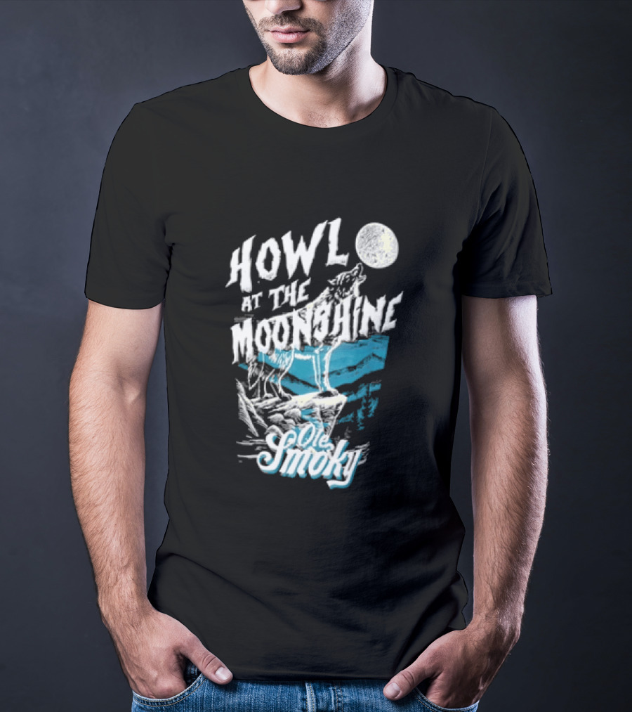 Ole Smoky Howl At The Moonshine Wolf Howling Full Moon T-Shirt