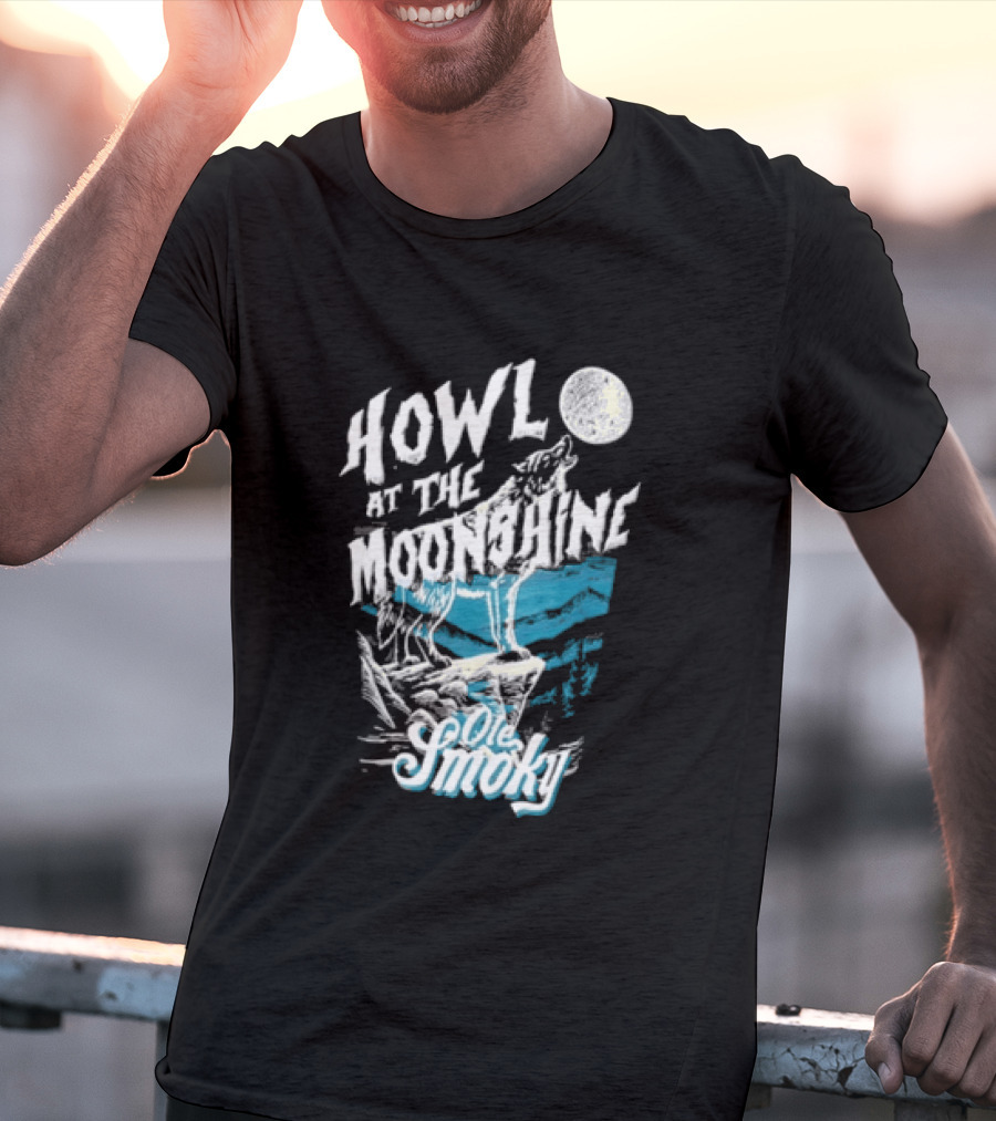 Ole Smoky Howl At The Moonshine Wolf Howling Full Moon T-Shirt