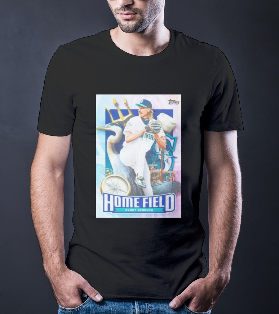 Randy Johnson Seattle Mariners Topps Home Field Baseball Card Mariners T-Shirt