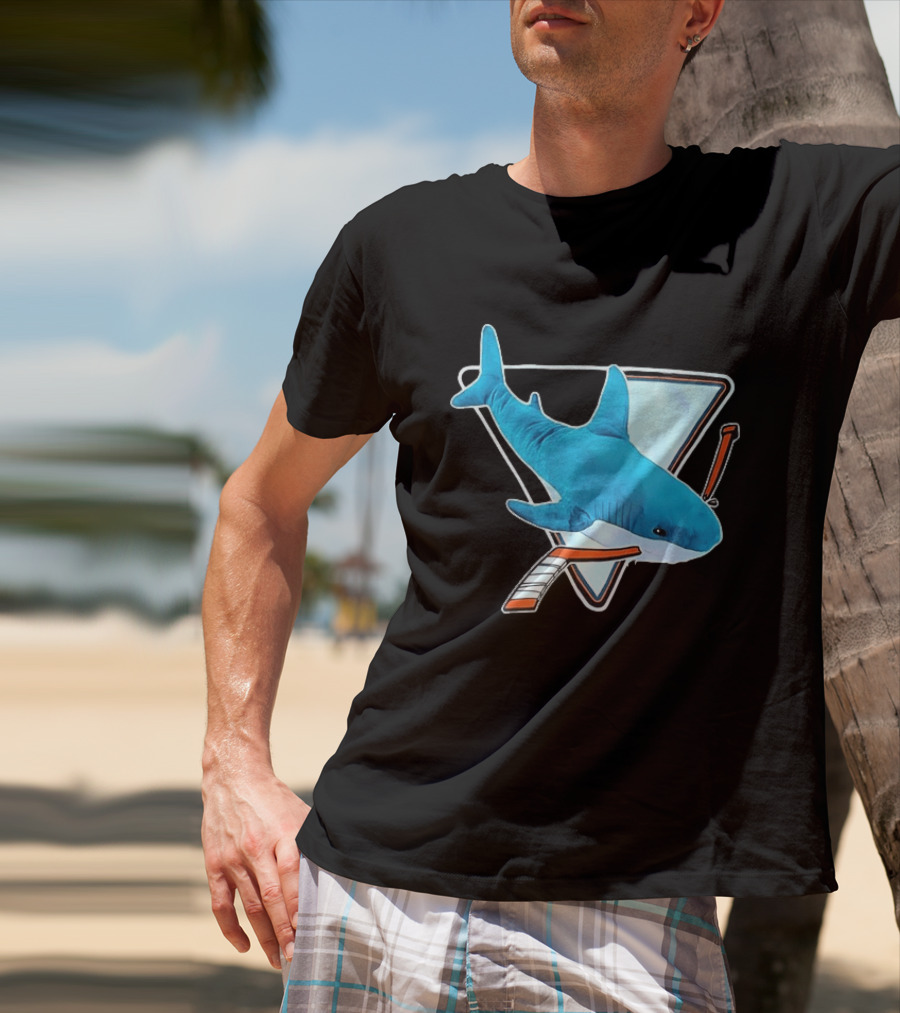 San Jose Sharks Hockey Stick Triangle Plush Toy T-Shirt