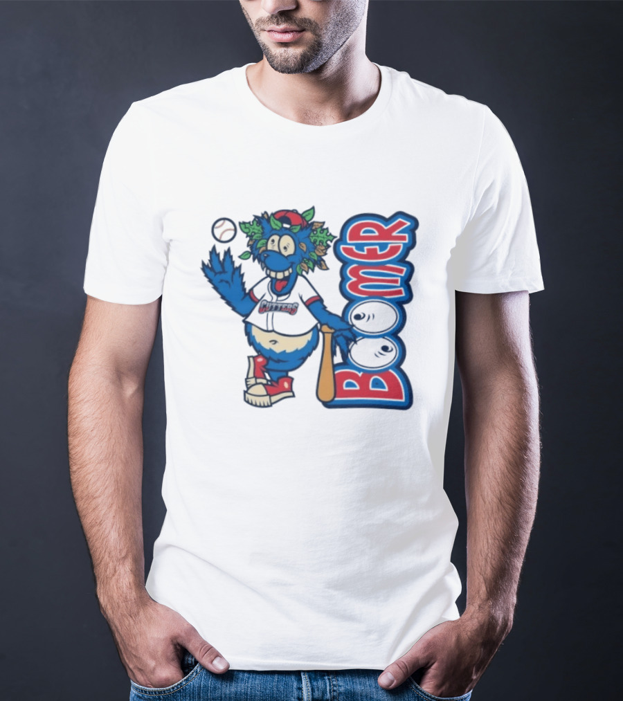 Boomer The Cutters Baseball Mascot With Bat And Ball T-Shirt