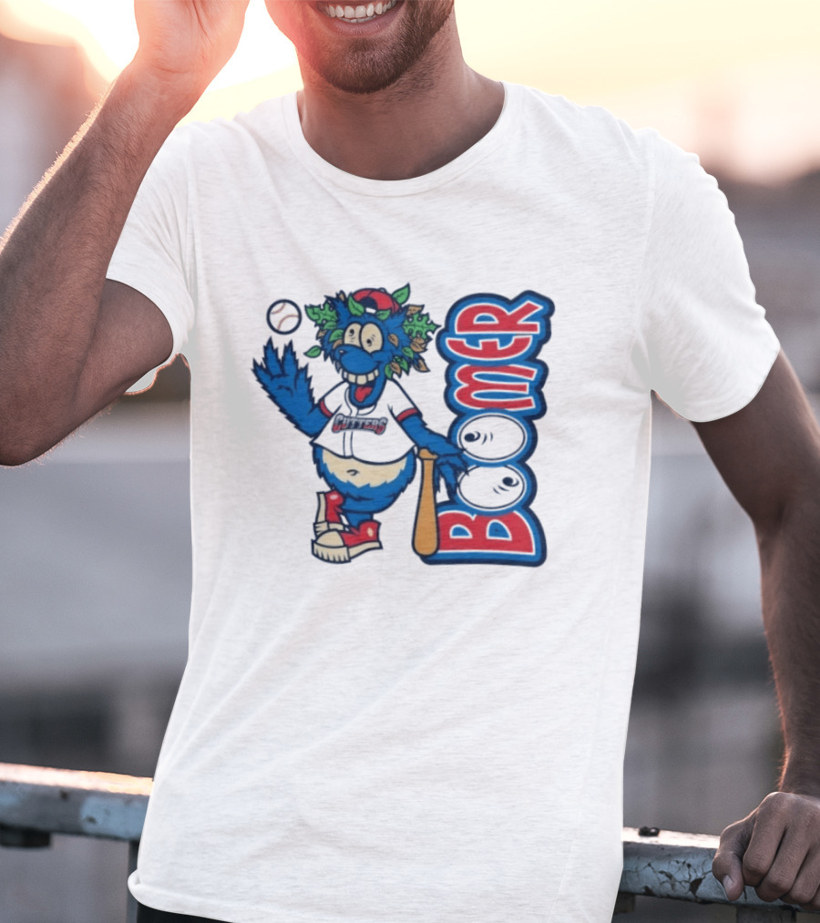 Boomer The Cutters Baseball Mascot With Bat And Ball T-Shirt
