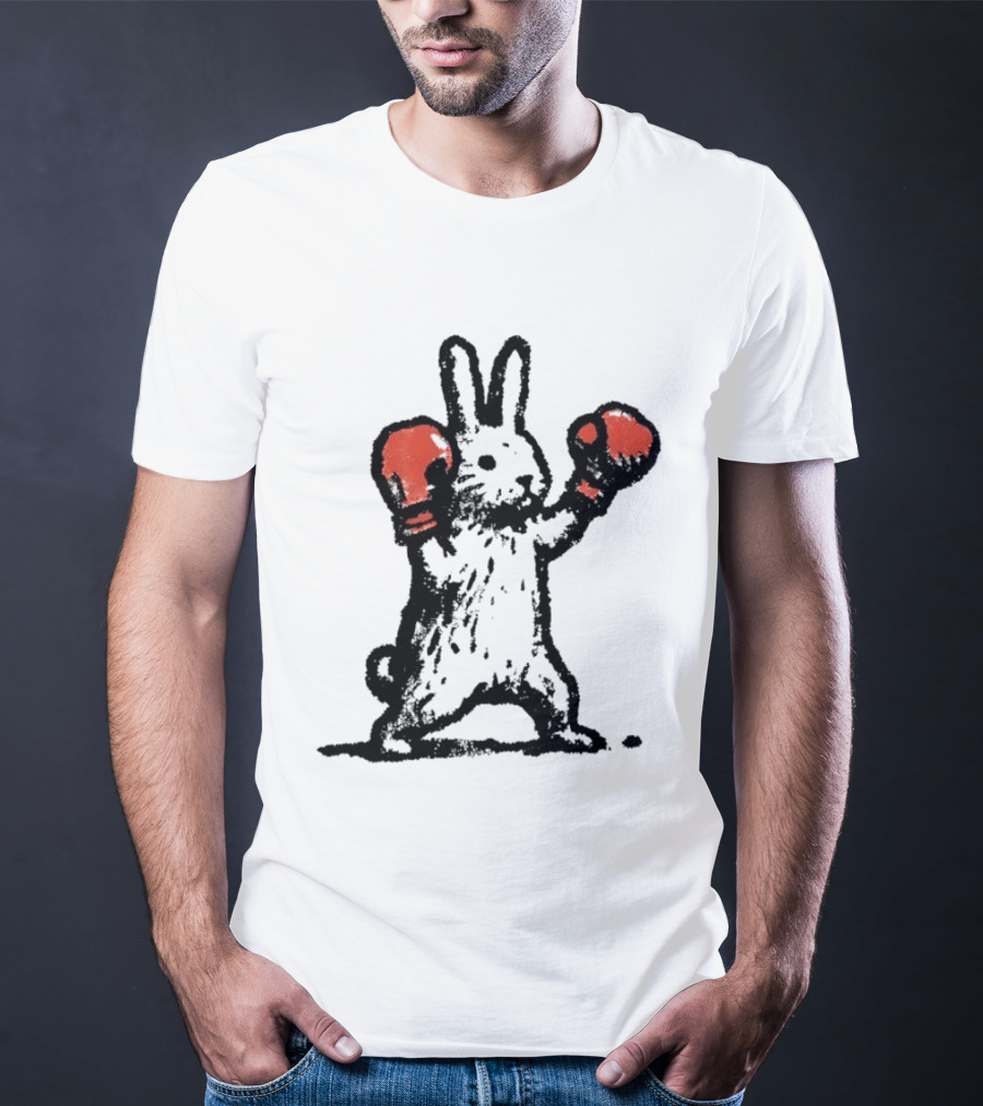Boxing Rabbit Fighter Animal Sports Distressed T-Shirt