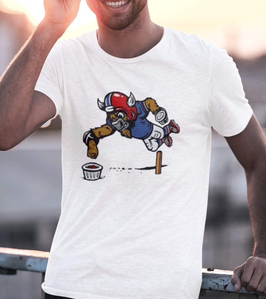 Buffalo Bills Mascot Football Helmet Diving Tortilla Chip Gameday Dip T-Shirt