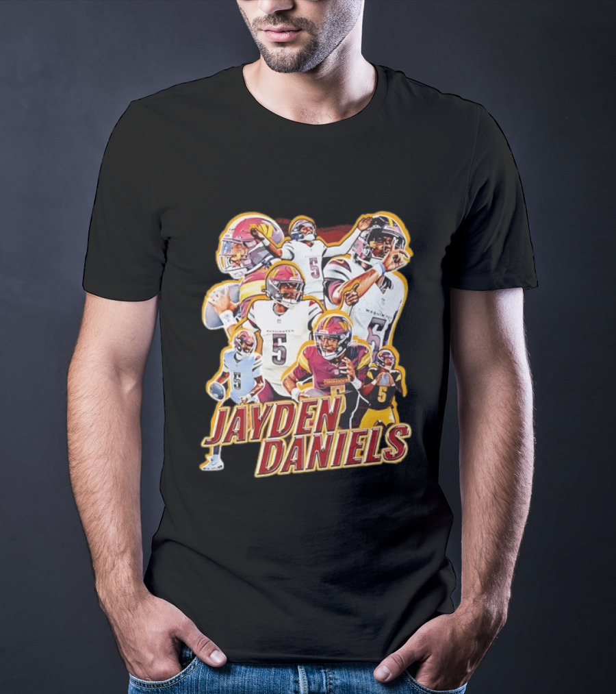 Jayden Daniels Washington Commanders Quarterback Number 5 T-Shirt