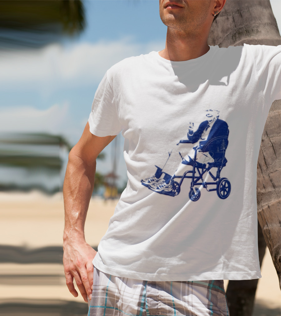 Kentucky Political Humor Go For Two Finger Man In Wheelchair Sneakers T-Shirt