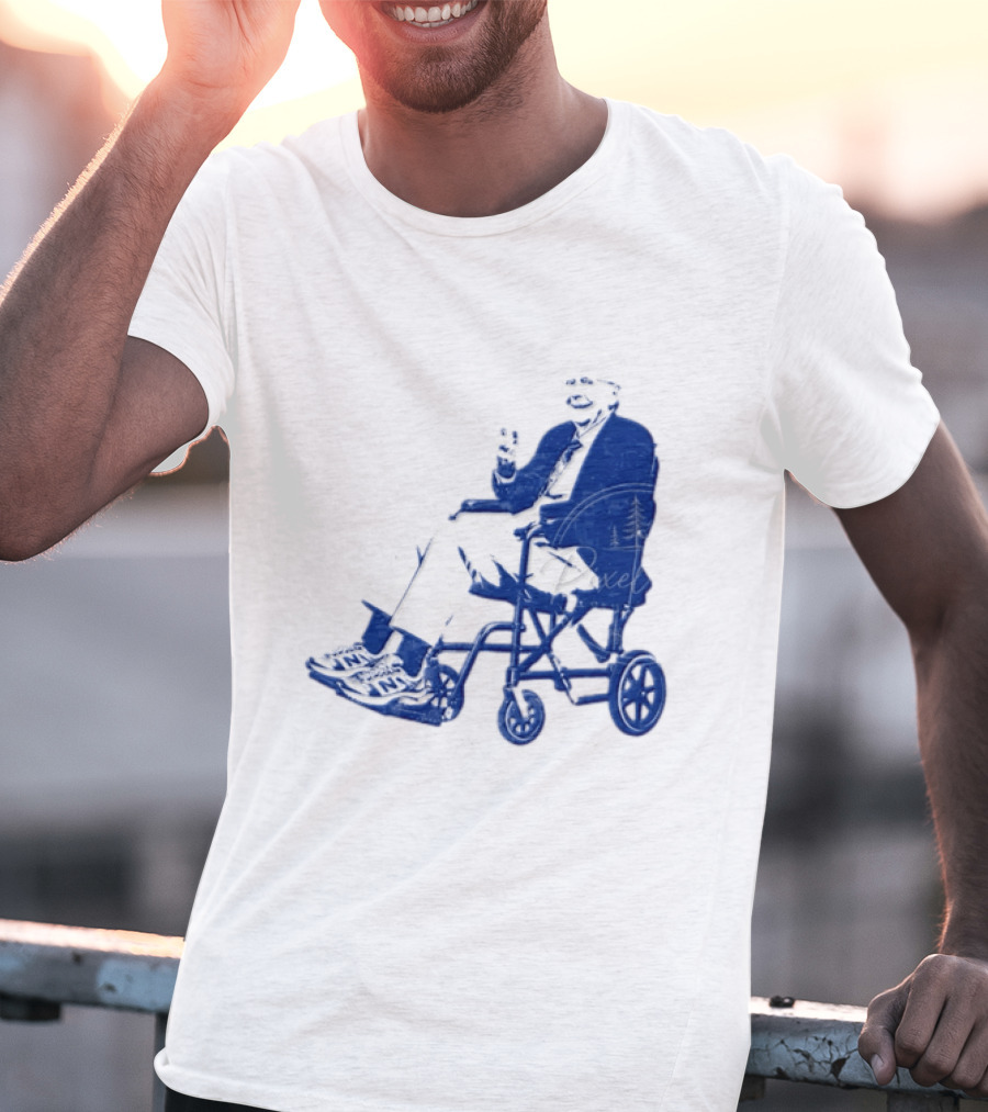 Kentucky Political Humor Go For Two Finger Man In Wheelchair Sneakers T-Shirt