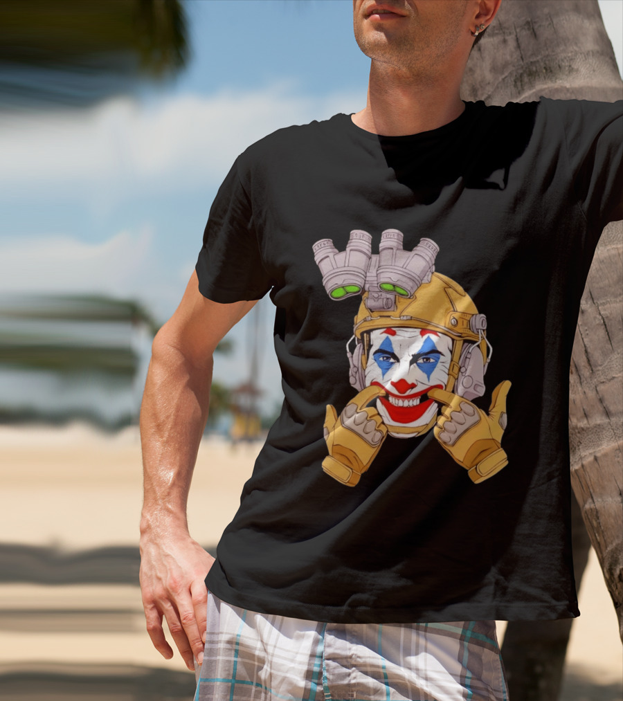 Joker Tactical Soldier Helmet Night Vision Clown Face T-Shirt