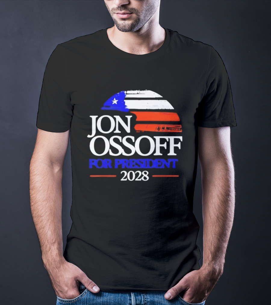 Jon Ossoff For President 2028 American Flag T-Shirt