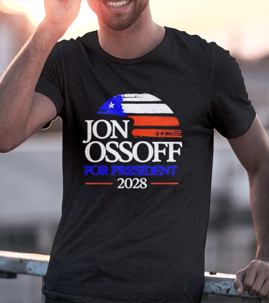 Jon Ossoff For President 2028 American Flag T-Shirt