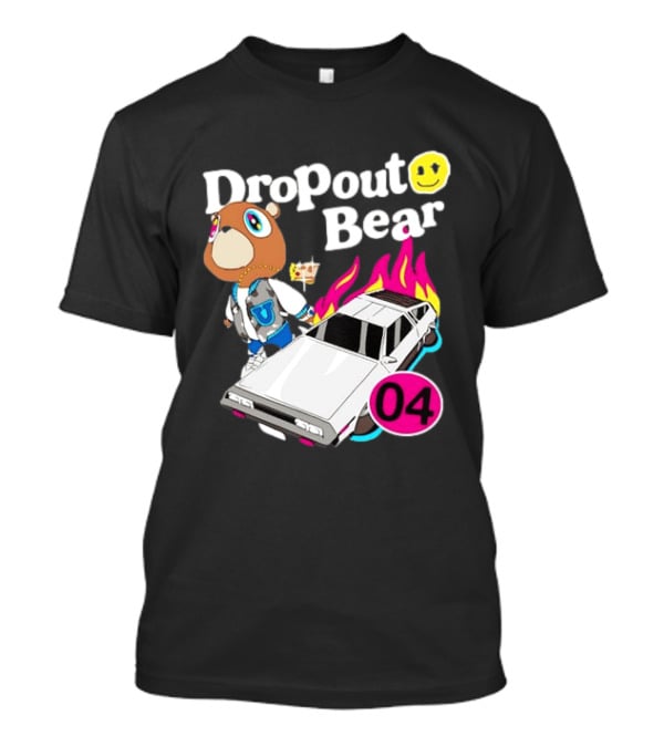 Kanye West Dropout Bear DeLorean 04 Flame Sneakers T-Shirt
