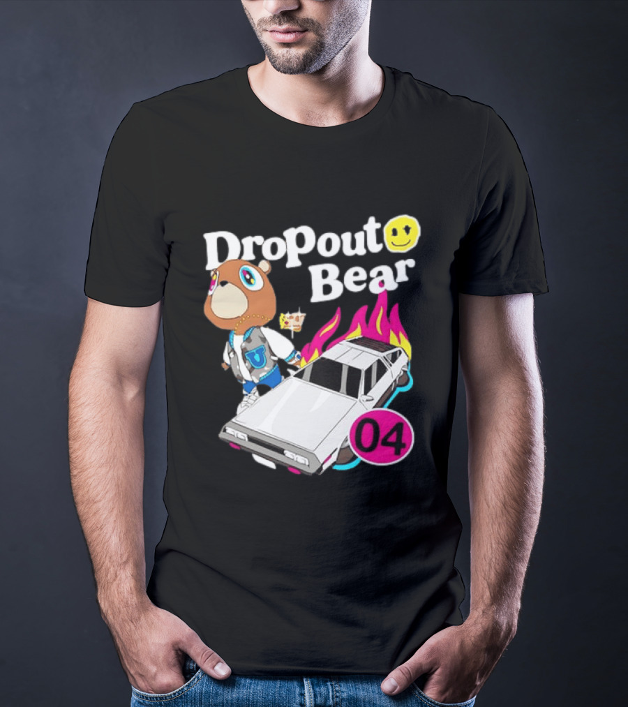 Kanye West Dropout Bear DeLorean 04 Flame Sneakers T-Shirt