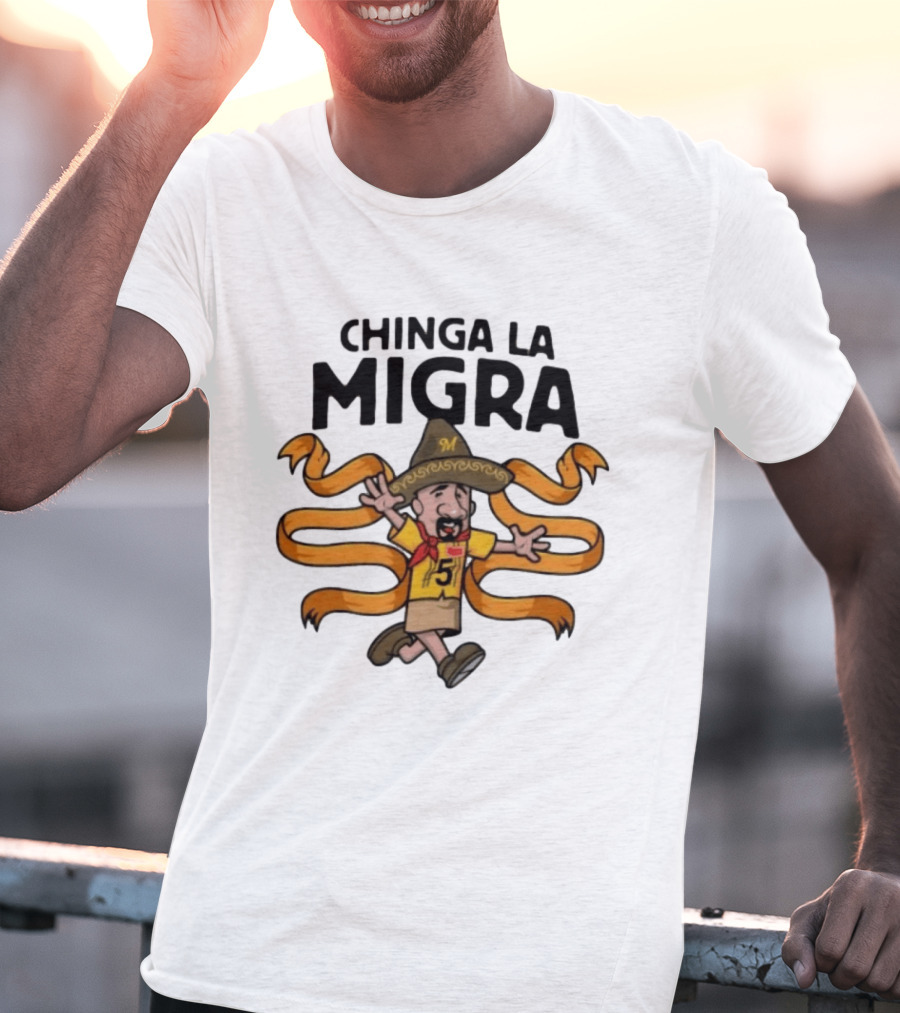 Chinga La Migra Cartoon Number 5 Sombrero T-Shirt