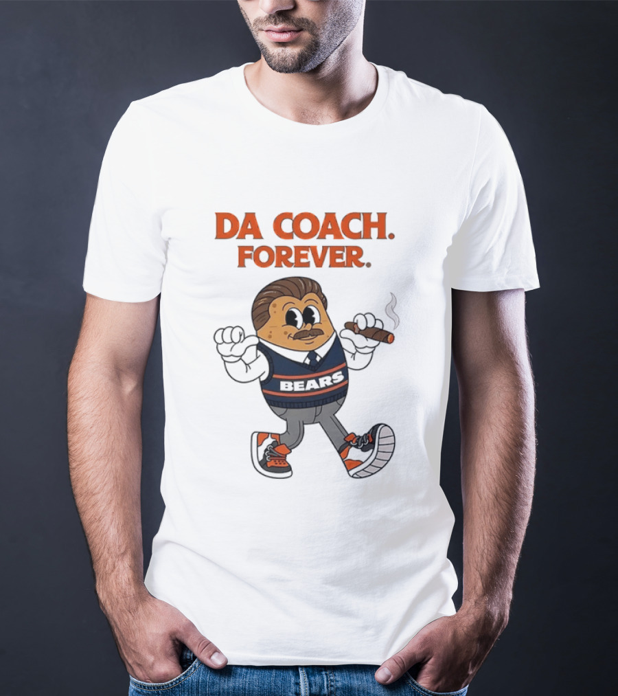 Chicago Bears Mike Ditka Da Coach Forever Iconic Cartoon Character Smoking Cigar T-Shirt