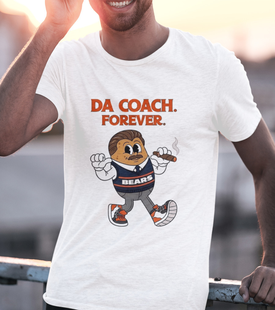 Chicago Bears Mike Ditka Da Coach Forever Iconic Cartoon Character Smoking Cigar T-Shirt