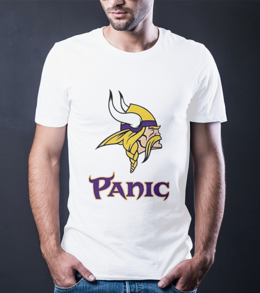 Minnesota Vikings Panic Viking Helmet Design NFL Fan T-Shirt