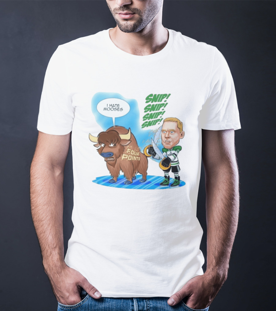 Dallas Stars No 96 I Hate Mooses Four Points Chip Chop Caricature T-Shirt