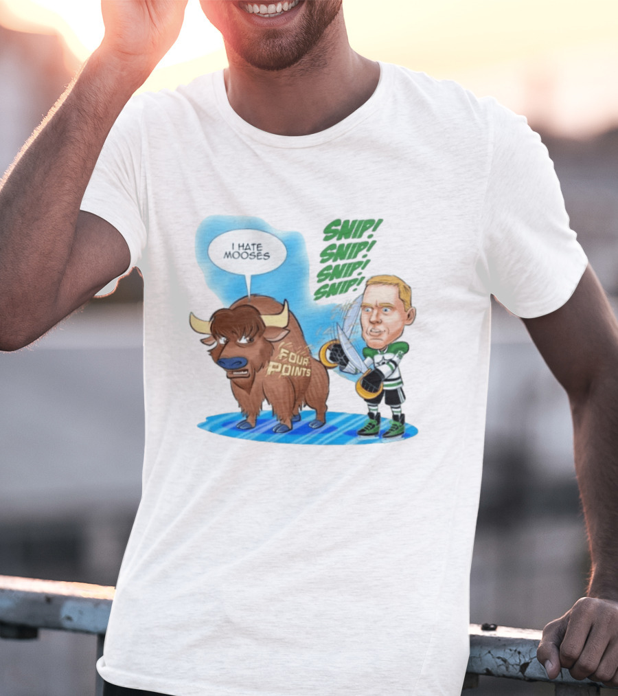 Dallas Stars No 96 I Hate Mooses Four Points Chip Chop Caricature T-Shirt