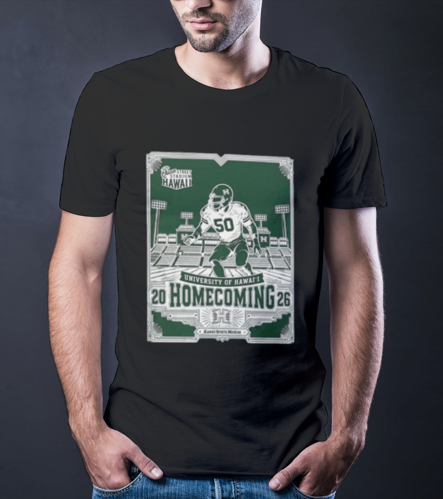 Queen Street Stadium Hawaii University Of Hawaii Homecoming 2026 Kanui Sports Museum T-Shirt