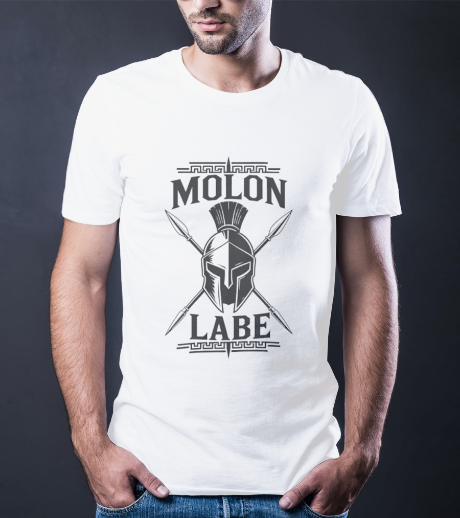 Molon Labe Spartan Helmet Crossed Spear Ack T-Shirt