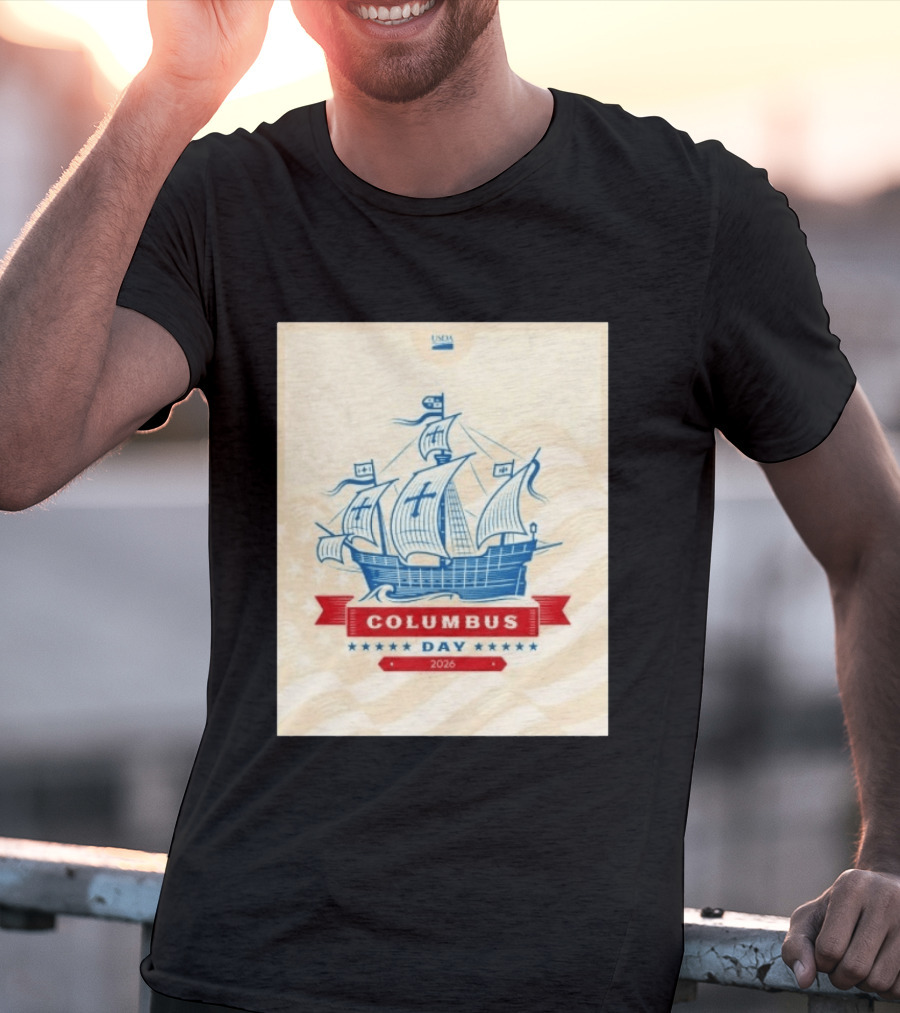 USDA Columbus Day 2026 Ship Celebration Stars And Stripes T-Shirt