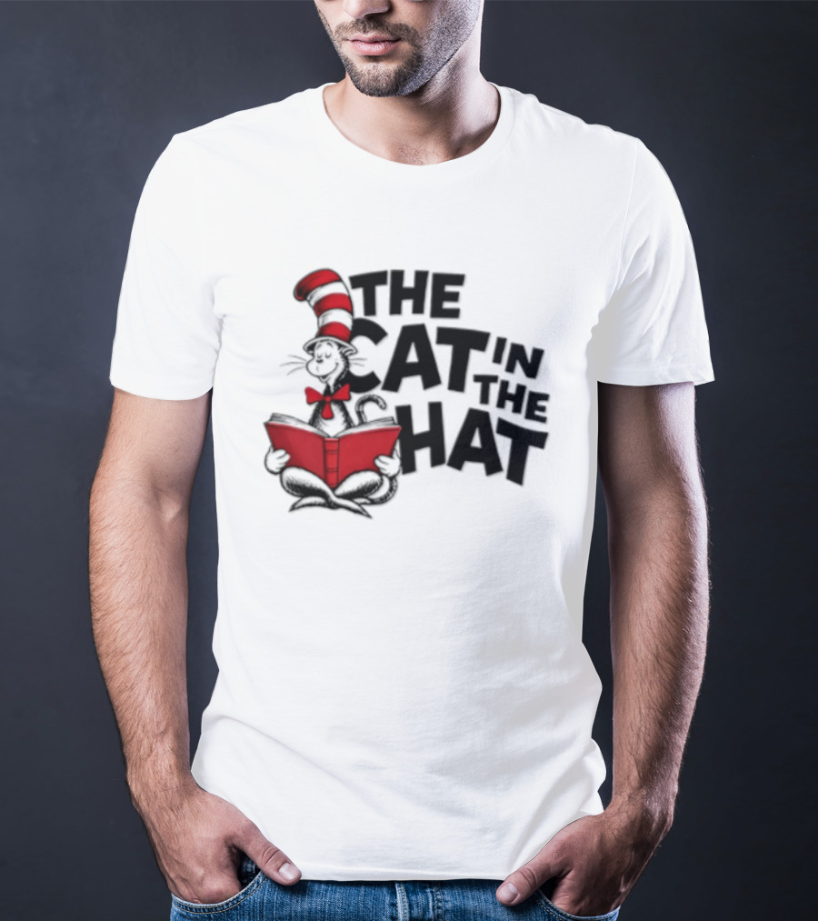 Dr Seuss The Cat In The Hat Reading Book T-Shirt