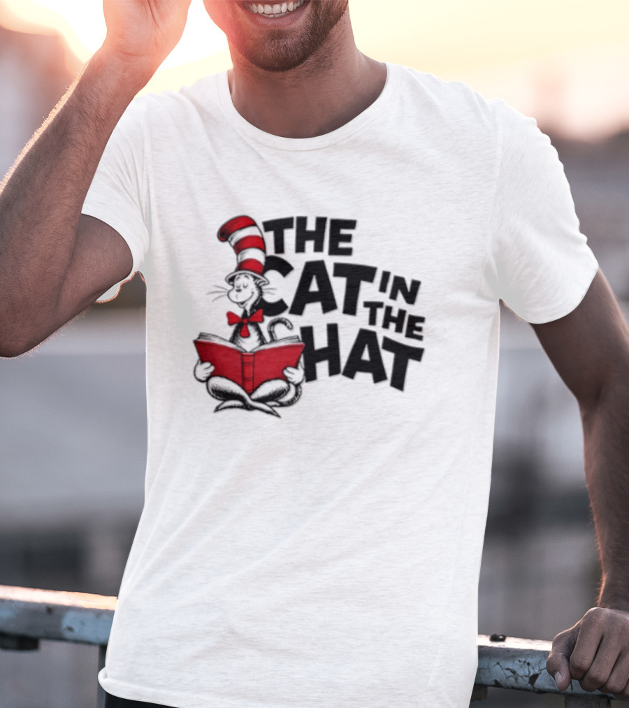Dr Seuss The Cat In The Hat Reading Book T-Shirt