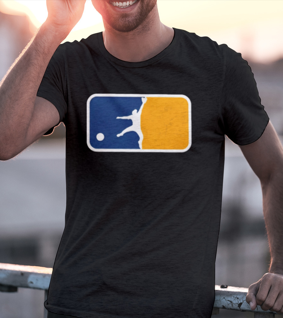 Milwaukee Brewers Baseball Leaping Catch Icon Luis Lara T-Shirt
