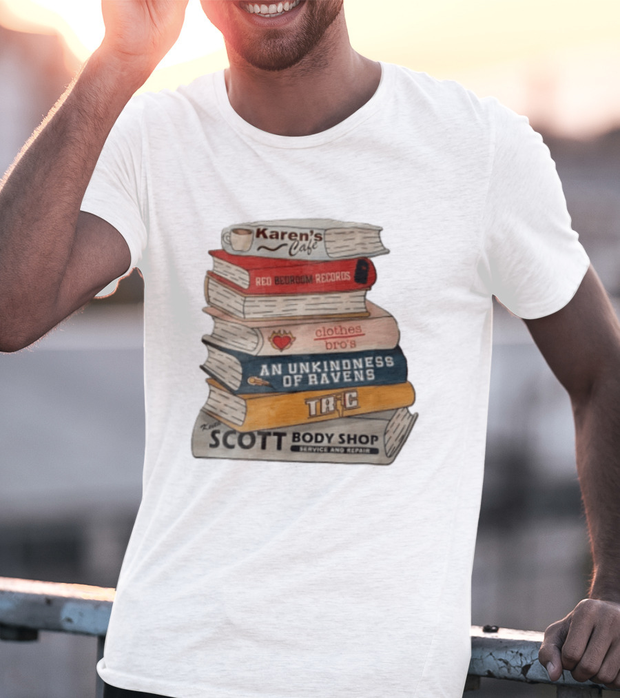 Karen's Cafe Red Bedroom Records Clothes Bros An Unkindness Of Ravens TRIC Keith Scott Body Shop T-Shirt