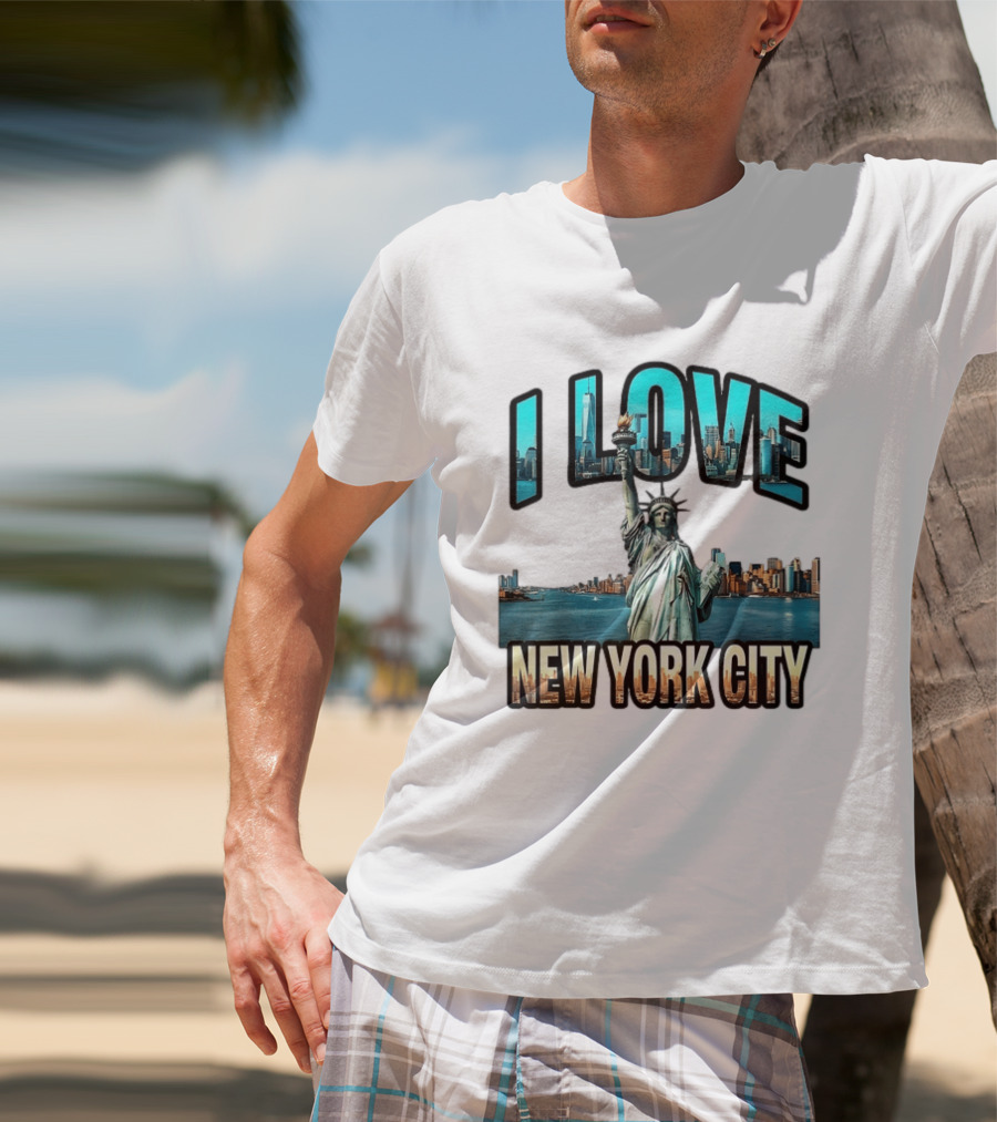 I Love New York City Statue Of Liberty Skyline T-Shirt